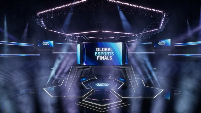 An arena-scale setting for esports finals and gaming events.