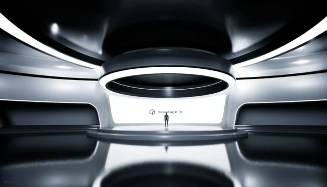 A monochrome stage for bold virtual launches.