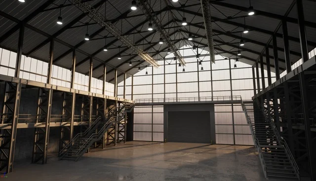 A light-filled industrial space for cinematic scenes and exhibitions.