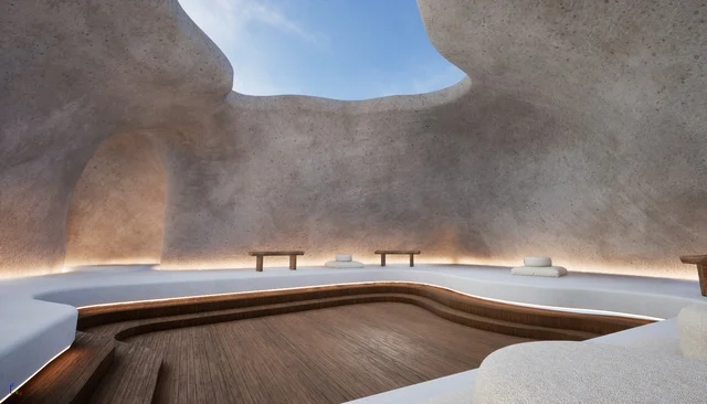 An open-sky retreat for contemplative scenes and experiences.