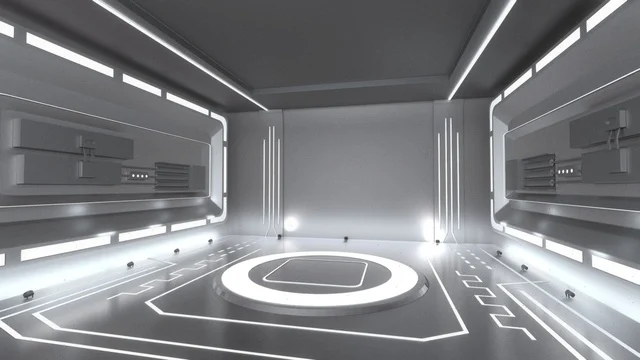 A baked sci-fi room for futuristic interior scenes.